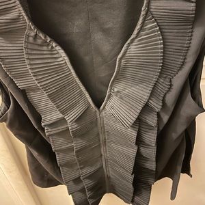 213 Industry Black Ruffled Sleeveless Top-Large